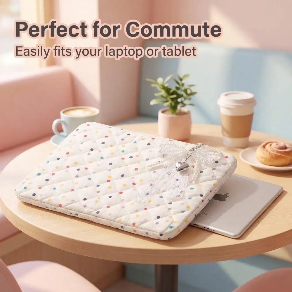 polka dot Tablet bag 9-11 inch 13 14 15.6,for iPad Air Pro 11 13 M4 M2 10th/9/8 10.2 for Xiaomi Pad 5 Pro shockproof storage bag