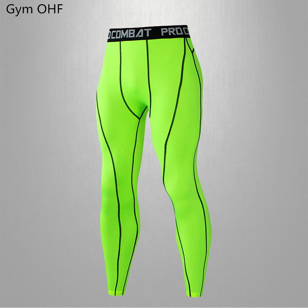 Pantaloni a compressione da uomo ciclismo corsa basket calcio elasticità pantaloni sportivi calzamaglia Fitness Leggings pantaloni uomo Rash Guard