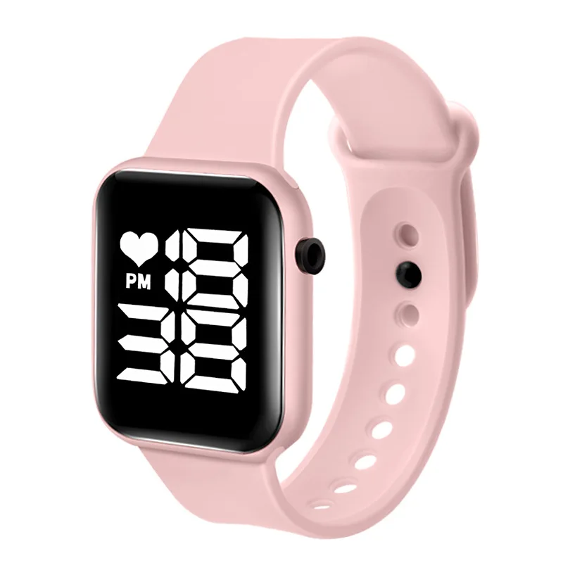 ساعة يد رقمية إلكترونية للنساء والرجال ، ساعة رياضية للأطفال ، شاشة كبيرة ، مصباح LED مربع ، طالب ، علامة تجارية