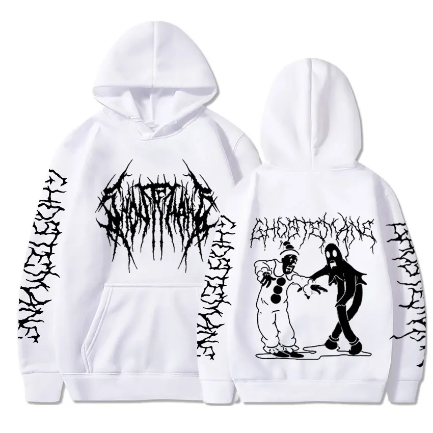 Ghostemane-Sweat à capuche imprimé double face pour homme, sweat-shirt gothique, survêtement streetwear, sweats à capuche Hip Hop Metal Rock, mode