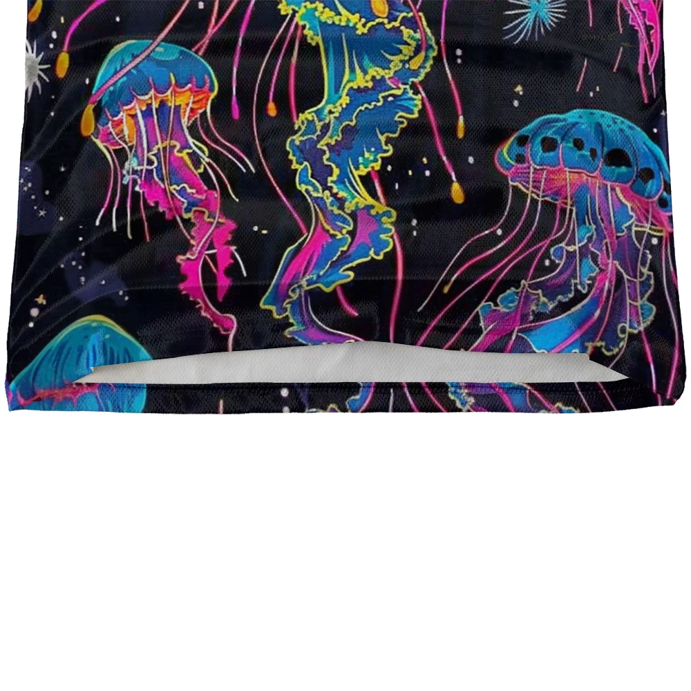 Trendy Neon Jellyfish Men’s  T-Shirt 3D Printed High Quality Short Sleeve Tops Cartoon Casual Hip Hop Fashion Man T Shirts