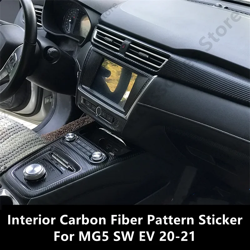 For MG5 SW EV 20-21 Interior Carbon Fiber Pattern Sticker Protective Film Modification Accessories Refit