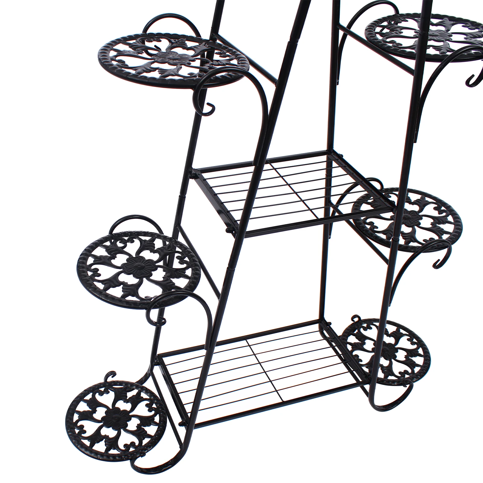 Plant Stand Multi Tier Metal Flower Rack Pot Shelves Outdoor Yard Garden Display