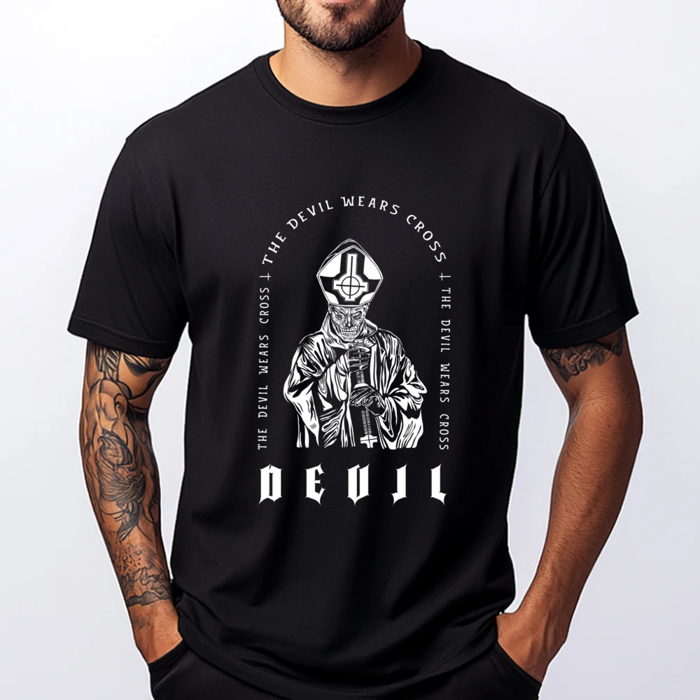 Goth Occult Anti Religion Antichrist The Devil Metal Men Clothes Unisex Family Christian Tshirt Homme Mens Tshirts Game