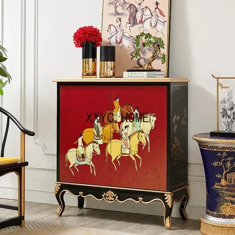 One-Piece Hallway Shoe Cabinet French High-End Sideboard Cabinet