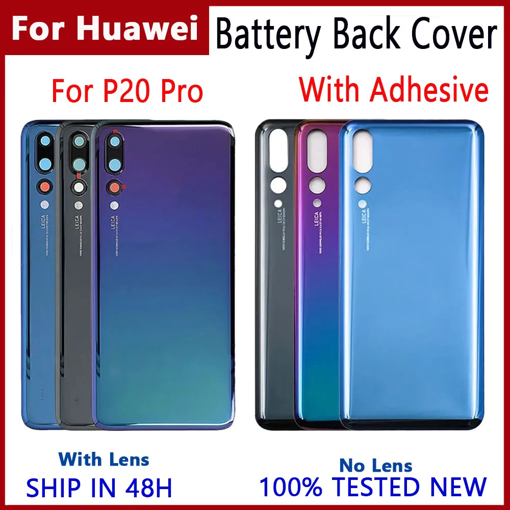 

Back Glass Cover For Huawei P20 pro Back Battery Cover Housing Rear Door Back Case With Camera Lens Replacement Parts