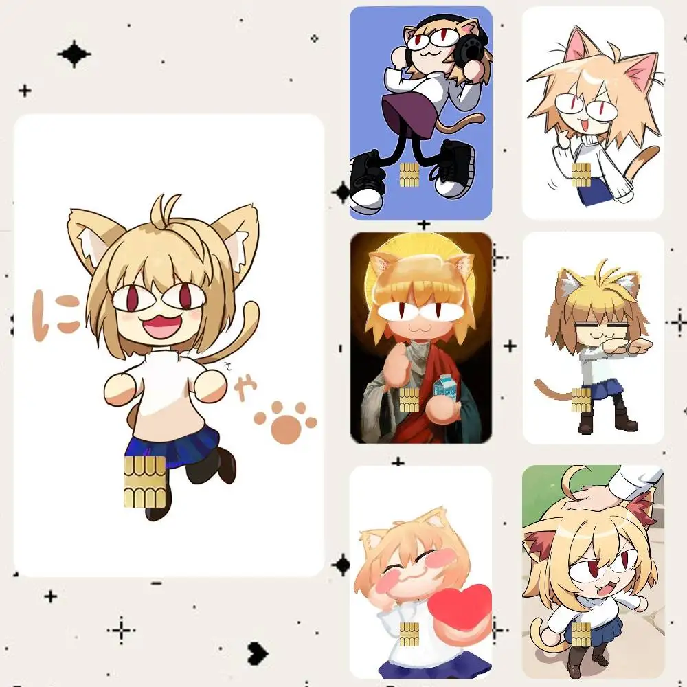 

Kawaii Neco Arc Cartoon HD Waterproof Card Skins Protective Stickers for Credit Bank Game Cards