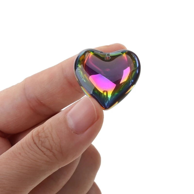 10Pieces Heart Shaped Glass Pendants Heart Bead DIY Crystal Charm for Valentines Day Jewelry Keychains Earring Craft Dropsale