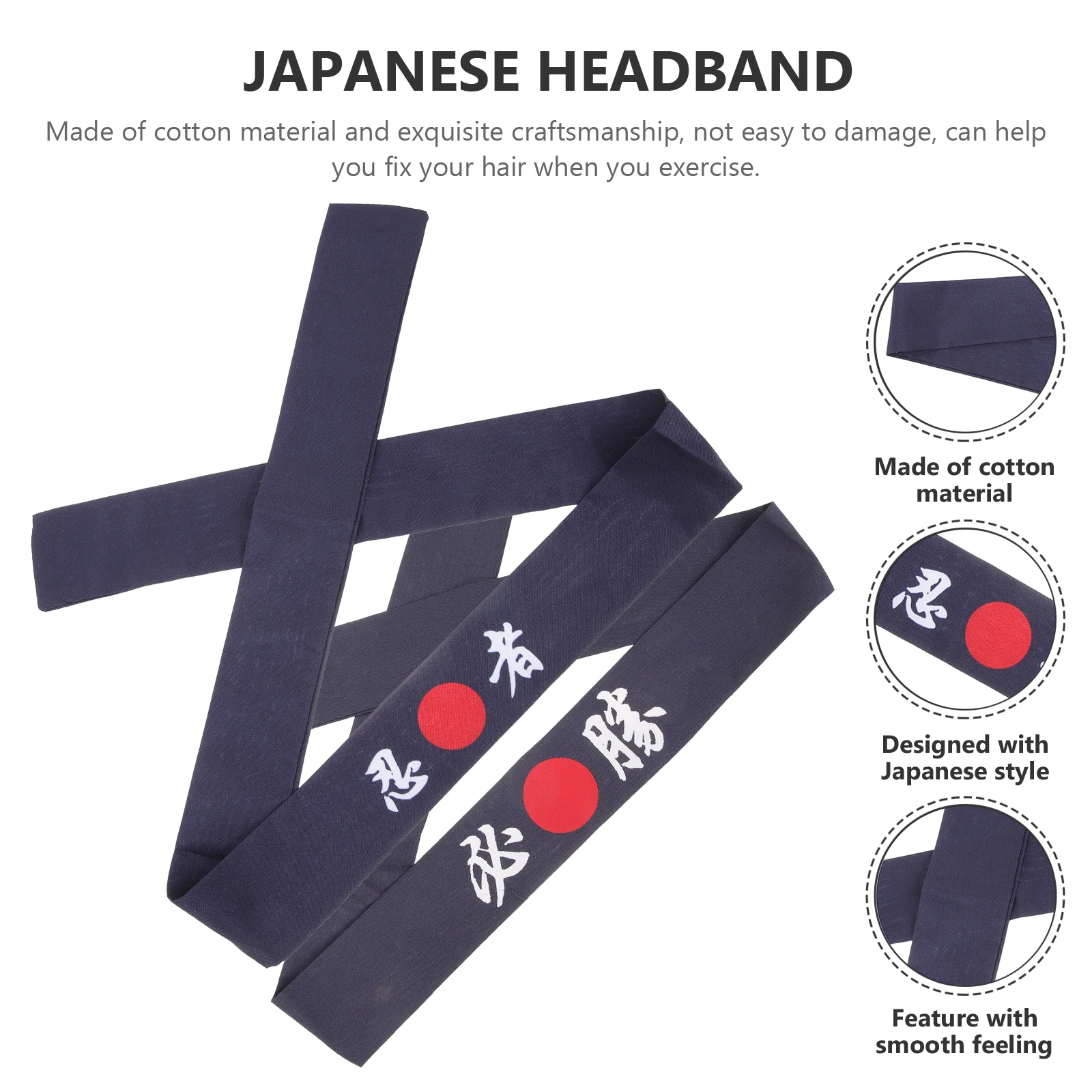 2 Pcs Bohemian Ninja Headband Man Headbands for Men Hairband Cotton Sushi Chef Costume