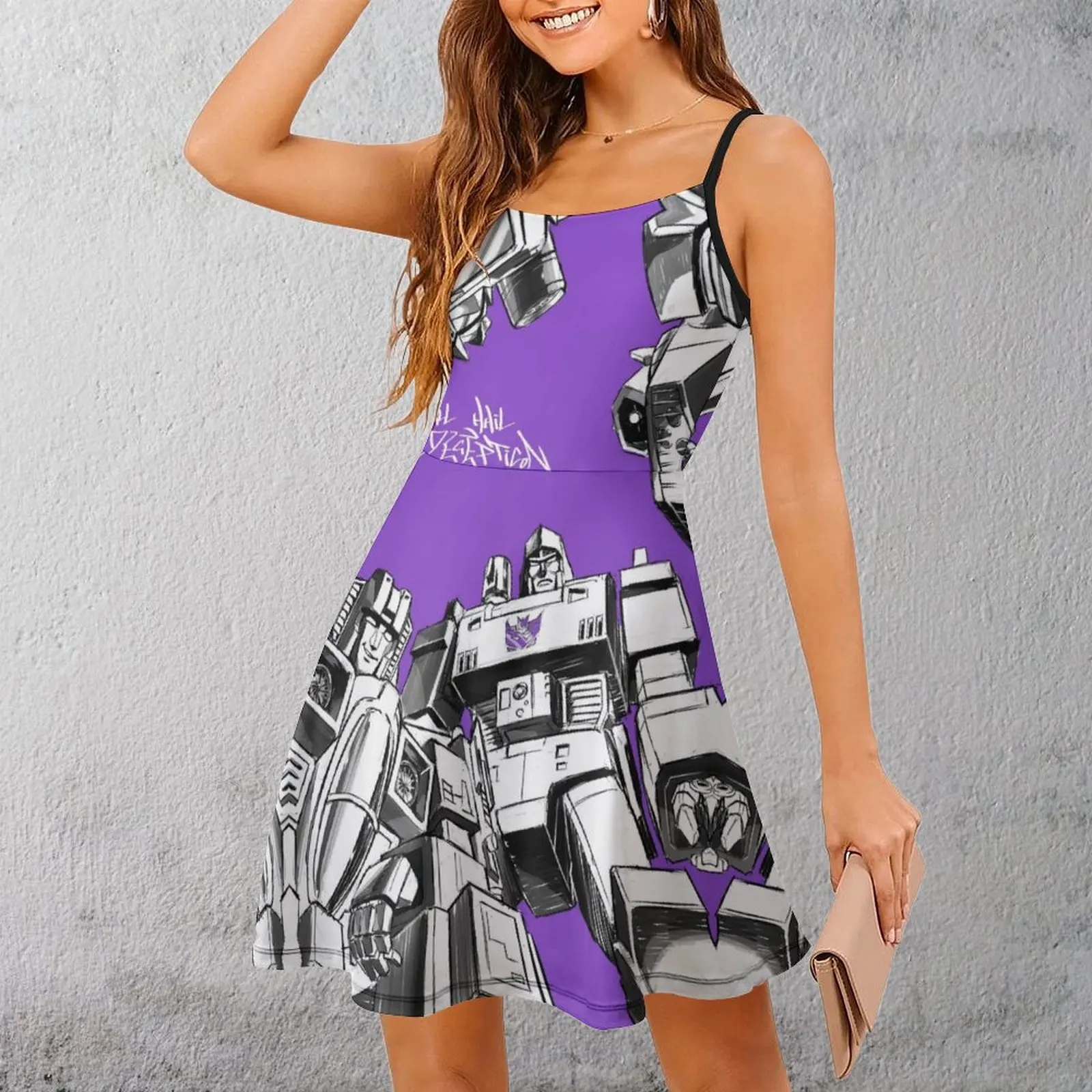 

Робот-трансформер (93) Женское платье на бретельках Винтажное сексуальное женское платье с забавной шуткой для вечеринок Платье на подтяжках