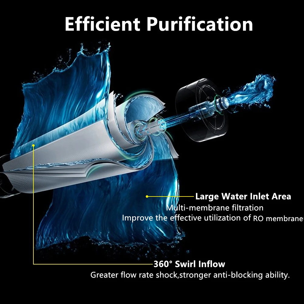 Household kitchen reverse osmosis (RO) membrane replaceable water purification system filter purifier drinking water treatment d