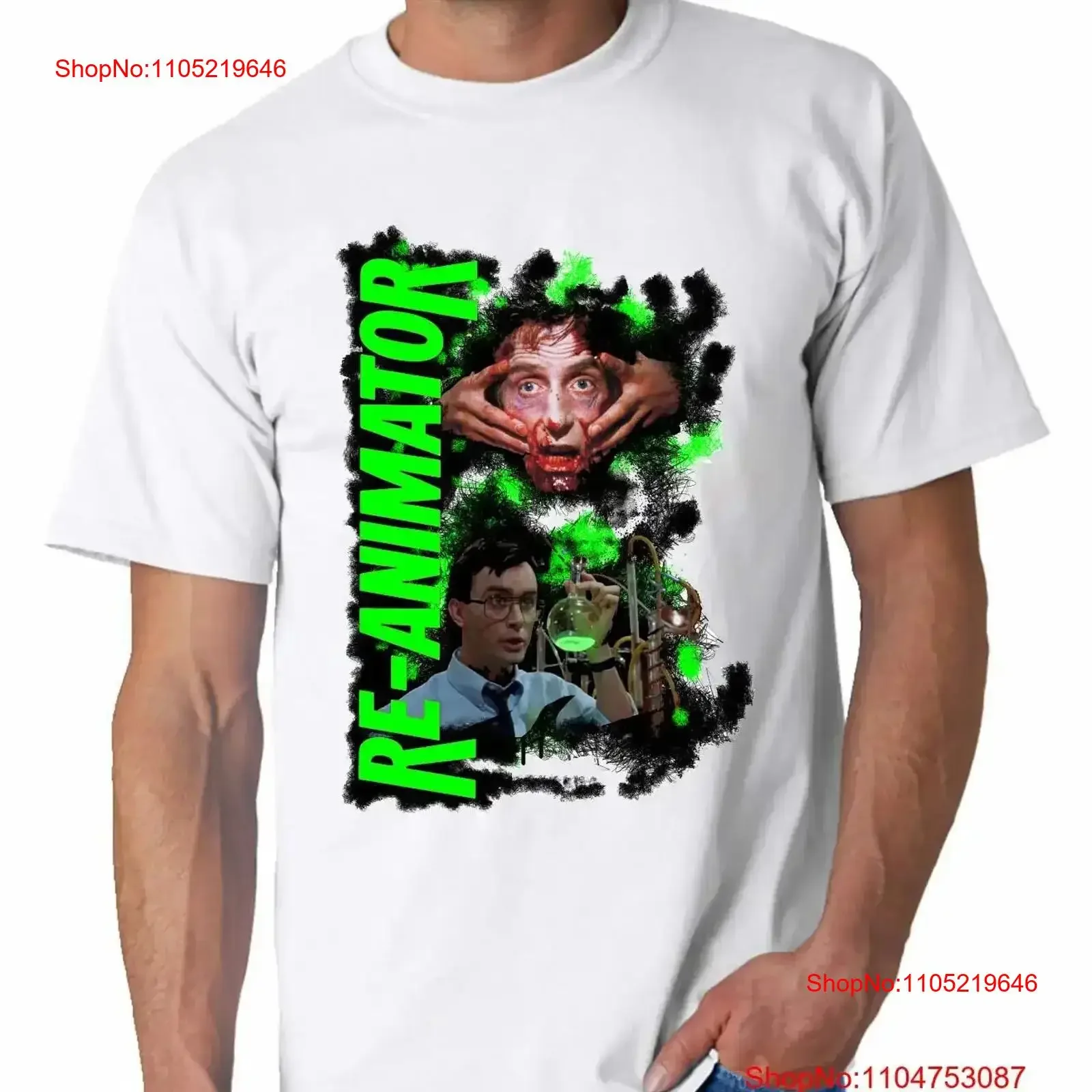 reanimator T Shirt horror 80s science fiction art film movie re animator vintage Washed streetwear Versatile Stretched Stylish