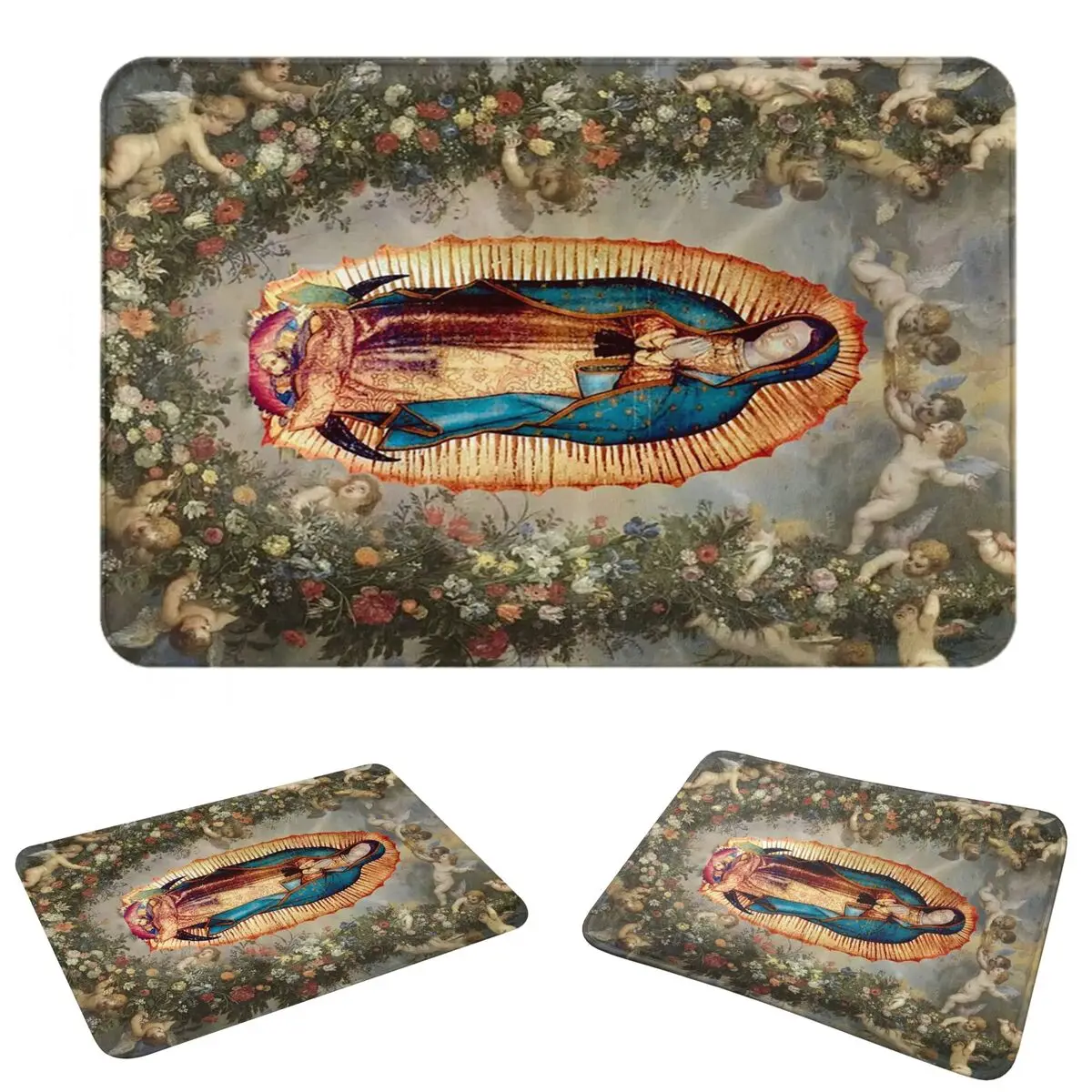 Our Lady Of Guadalupe Virgin Mary Doormat Absorbent Mat Carpet Rug Kitchen Entrance Home Floor Mat for Living room Footpad Mats