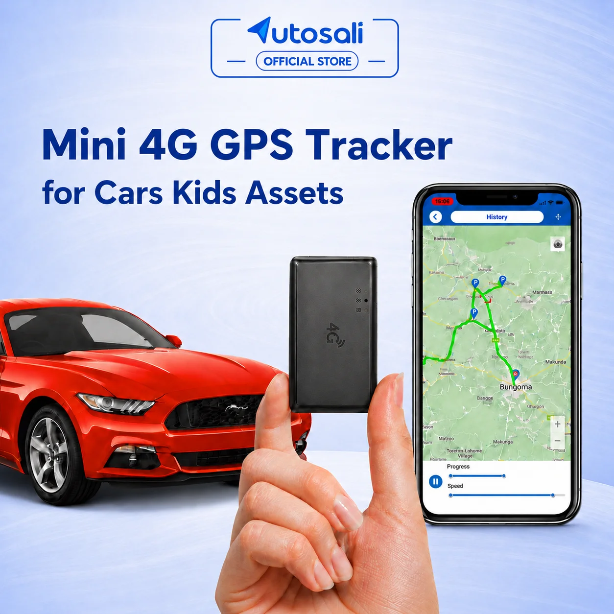 Autosali VG07 4G GPS Tracker Real-Time App for Car Motorcycle Kids Elders Waterproof Long Standby
