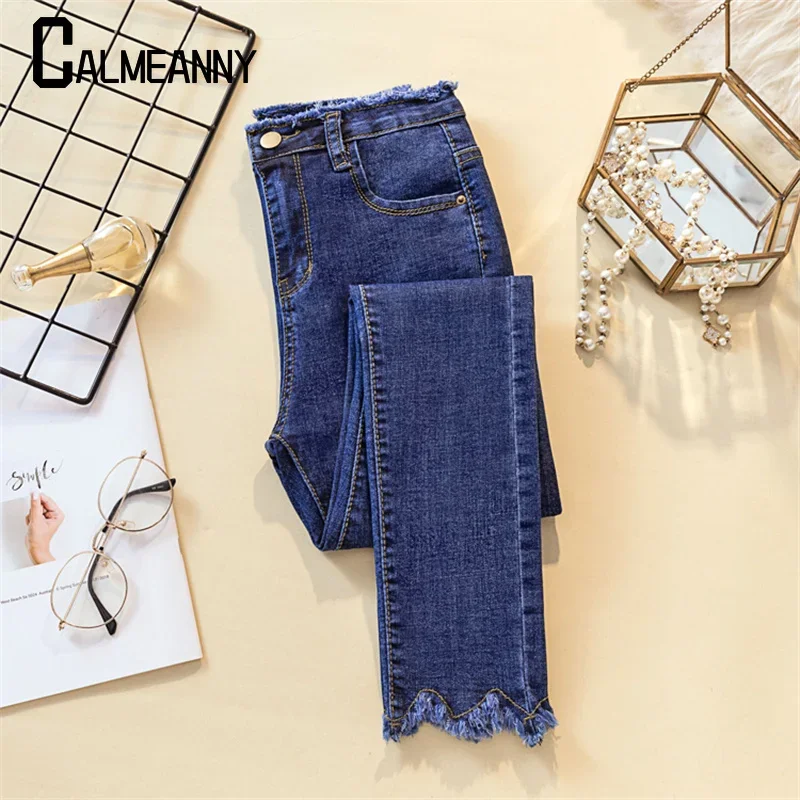 

Skinny High Waist Jeans Pencil Pants 2024 Autumn Women New Style Vintage Stretch Pantalones Casual Fashion Button Denim Trousers