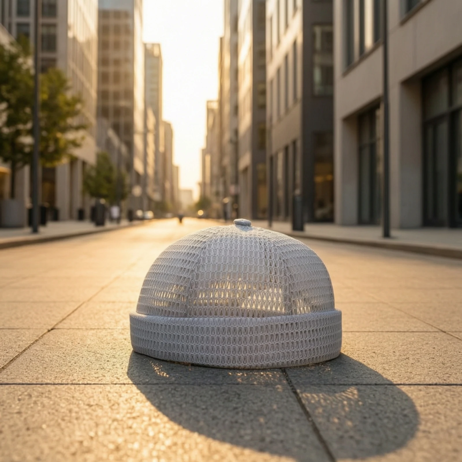 Mesh Skullcap Open-Knit Mesh Hat with Folded Band Summer Skullcap Cooling Skullcaps Street Style for Men