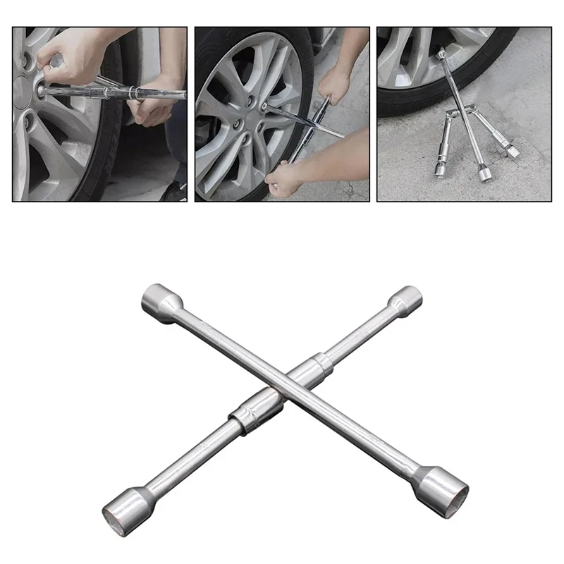 

ABSU Folding Cross Wrench Car Wheel Repair Tool 17 19 21 23Mm Auto Socket Spanner Adjustable Change Nut Tire Lug Remover