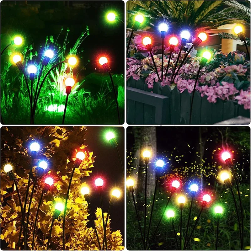 4 Piece Solar Garden Lights Solar Swaying Light 8LED For Yard Patio Decoration Colo Light