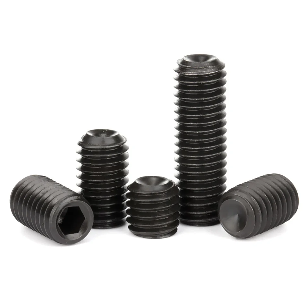 High Tensile Grade 12.9 Alloy Steel Hex Socket Grub Screw Cup Point Headless Allen Set Screw M3 M4 M5 M6 M8 Locking Fastener