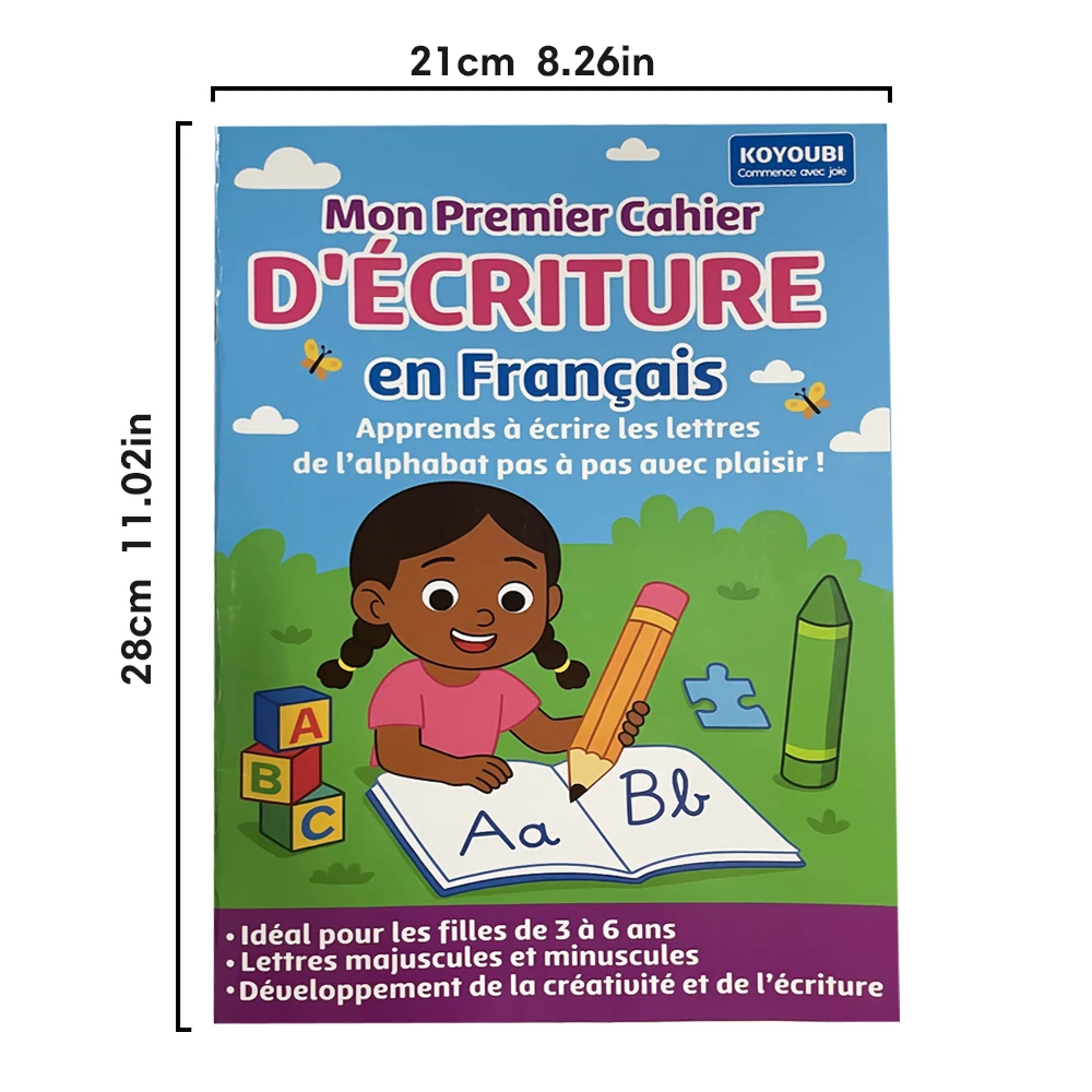 French Alphabet Tracing Workbook for Kids Homeschool Early French Handwriting Uppercase and Lowercase Letter Learning Book