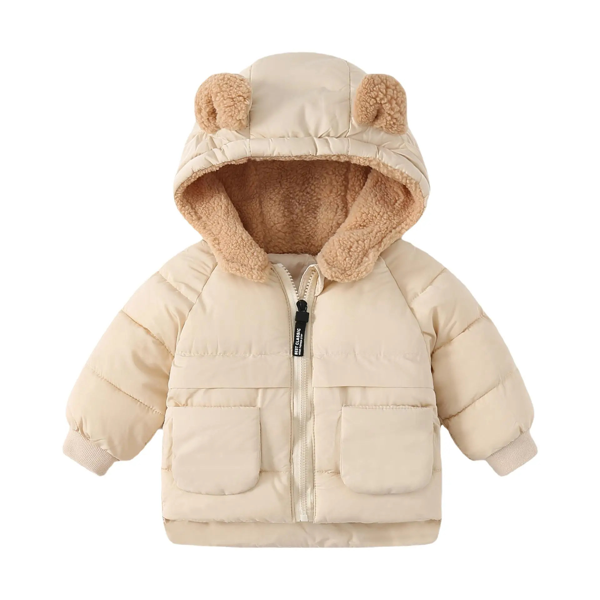 RAISE Korean Autumn Winter Children Boy Parkas 1-6Yrs Kids Boy Fleece Outerwear Outfit Cartoon Bear Ears Little Girl Jacket Coat