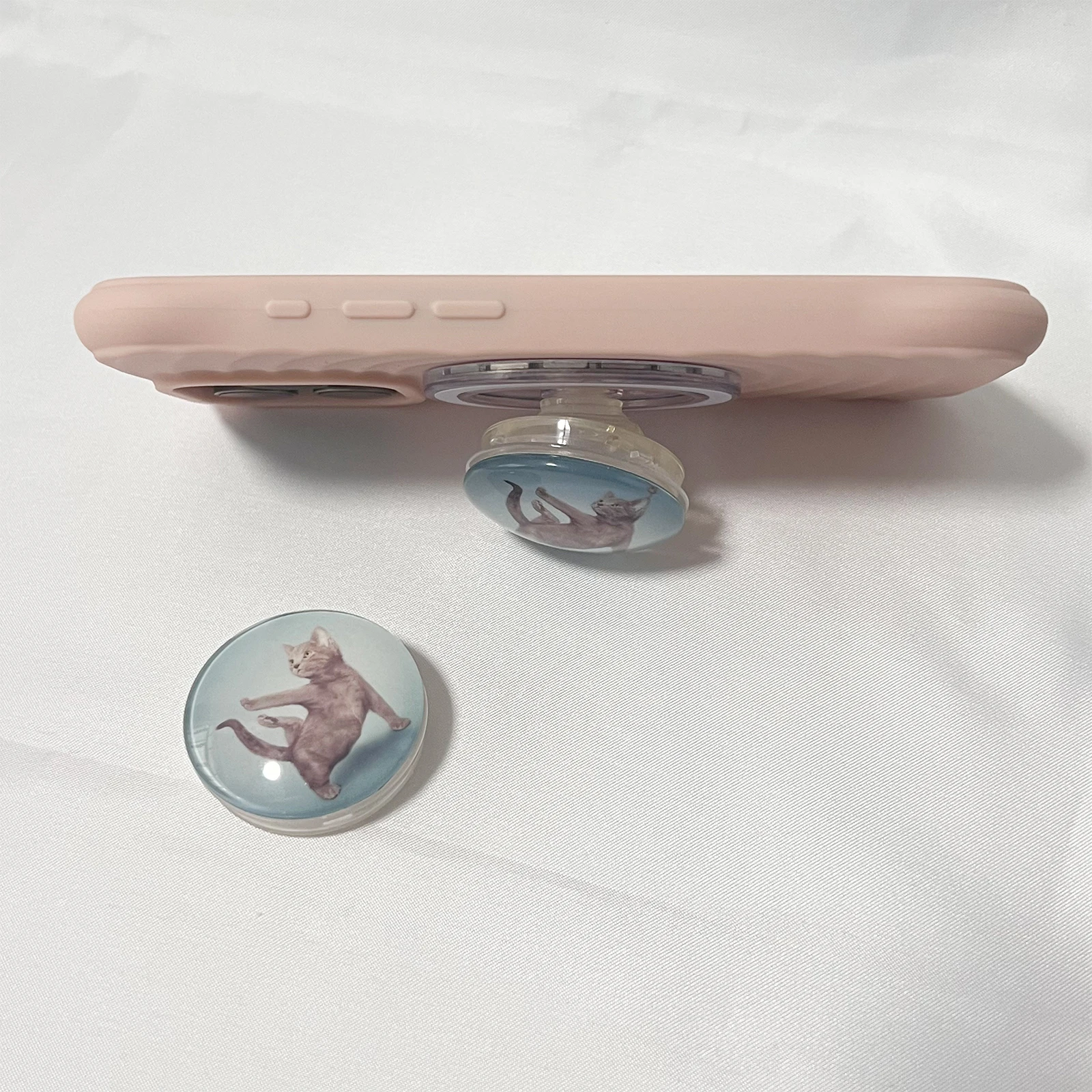 3D хрустальный шар, милый держатель для телефона с изображением йоги и кота, чехол-подставка для Magsafe, магнитный кронштейн для iPhone 17 16 Pro, Samsung Griptok