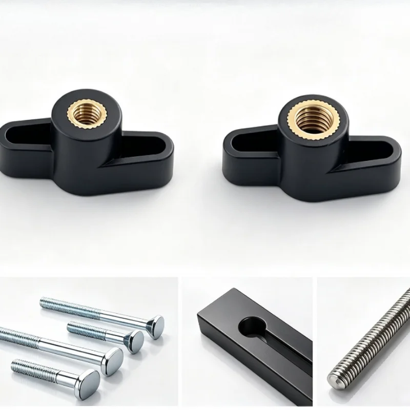 Through Hole One Word Hand Tighten Nut Plastic Adjustment Handle Nut One Shape Nut Accessories M6 M8 Fastener Fitting Parts