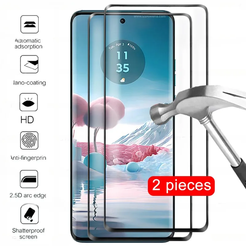 2 Pcs Edge40Neo Curved Glass For Motorola Edge 40 Neo 50 Fusion 5G Tempered Glass Screen Protector Edge40 2023 Edge50 Ultra Pro