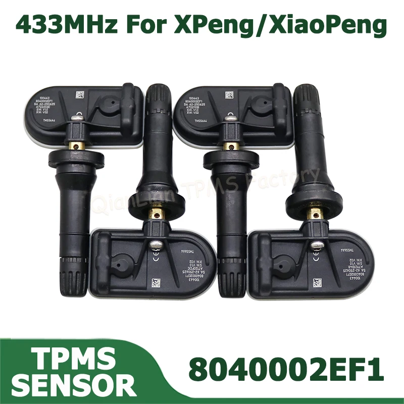 4 Stück 433MHz 8040002EF1 Rad-Reifen-TPMS-Sensor-Ersatz für Xpeng G9 P7 X9 P5 G7 G3 G6 XiaoPeng Auto-Reifendrucküberwachung