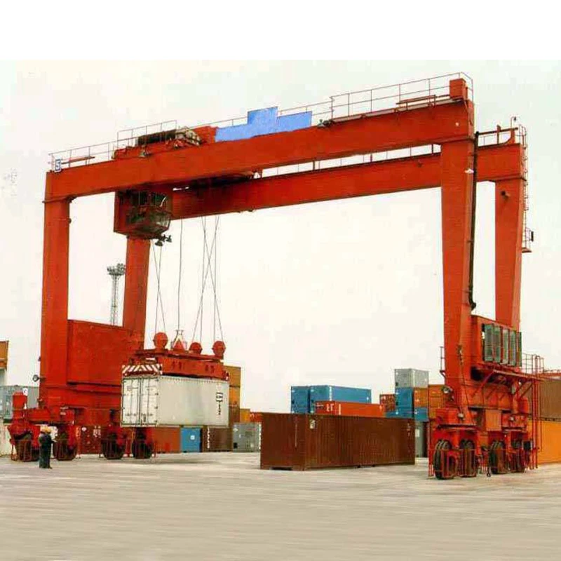 40 Ton Wheeled Container RTG Crane Rubber Tyre Gantry Crane Equipped with Anti Collision Device