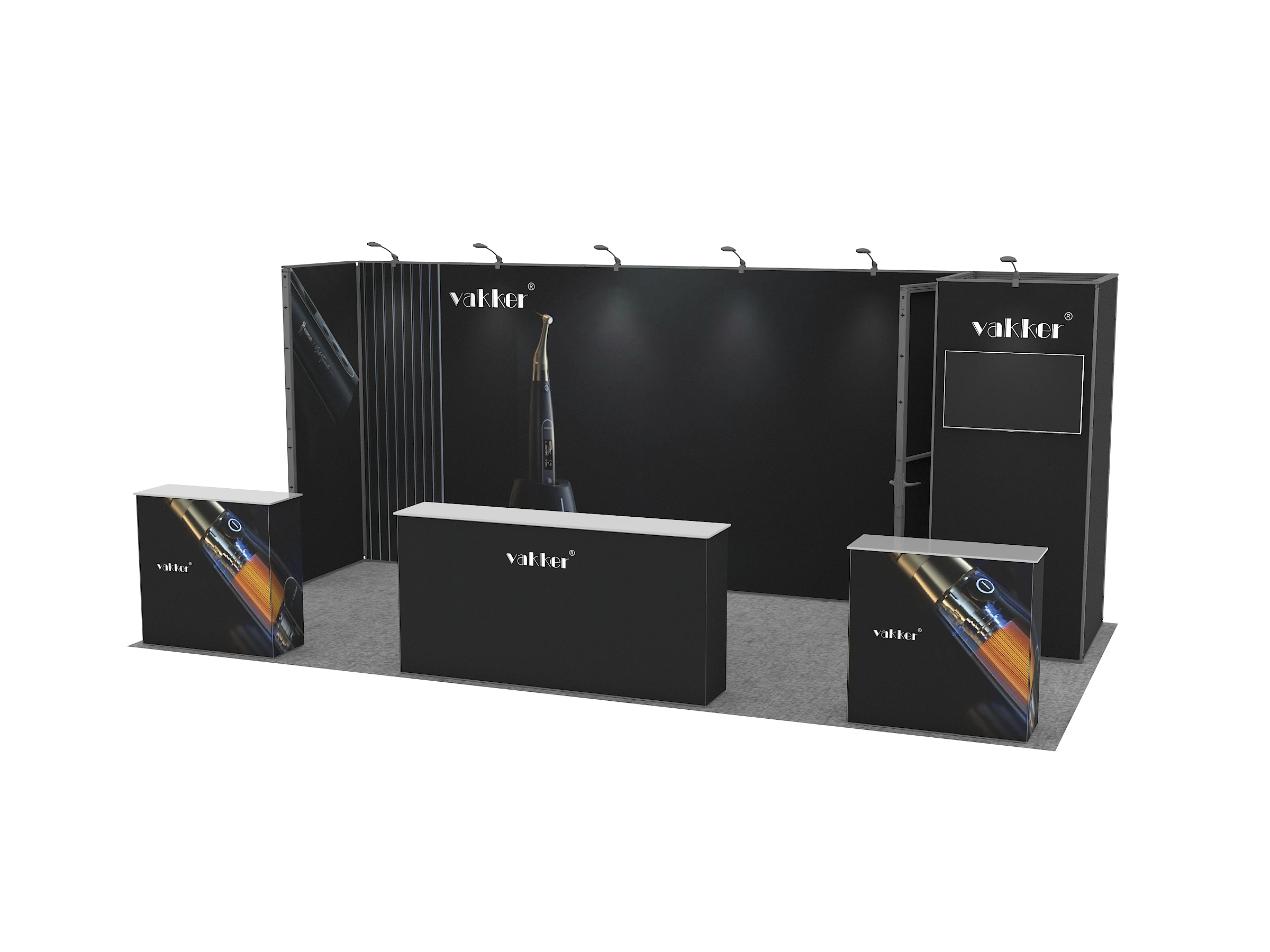 Supporto per sfondo in alluminio 3X6 Espositore per esposizioni per stand per esposizioni commerciali 10x20 piedi con spazio di archiviazione