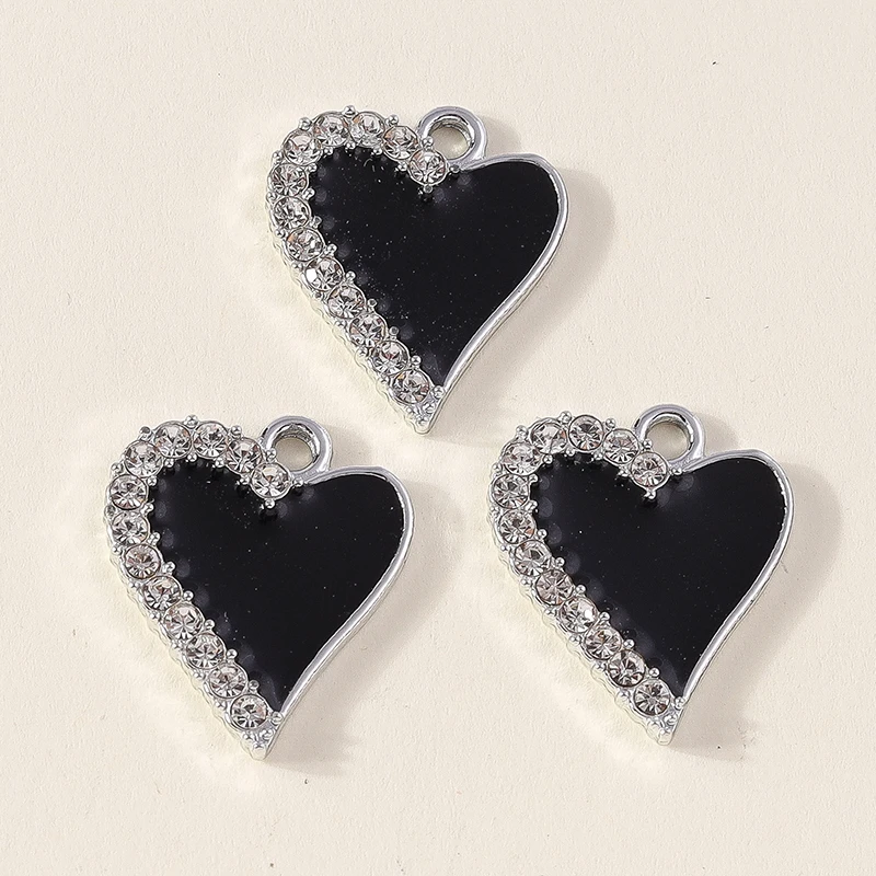 20 Stück 16x19mm Zarte Kristall-Emaille Herzanhänger für Schmuckherstellung, Ohrringe, Halsketten, Armbänder, DIY-Geschenke – Detail 4