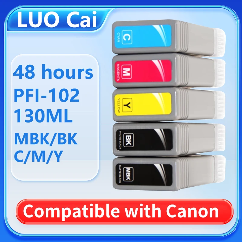 

PFI 102 PFI-102 PFI102 Чернильный картридж для Canon iPF500/510 iPF600/605/610 iPF700/710/720/760 iPF650/655 iPF750/755 Чернила для принтера
