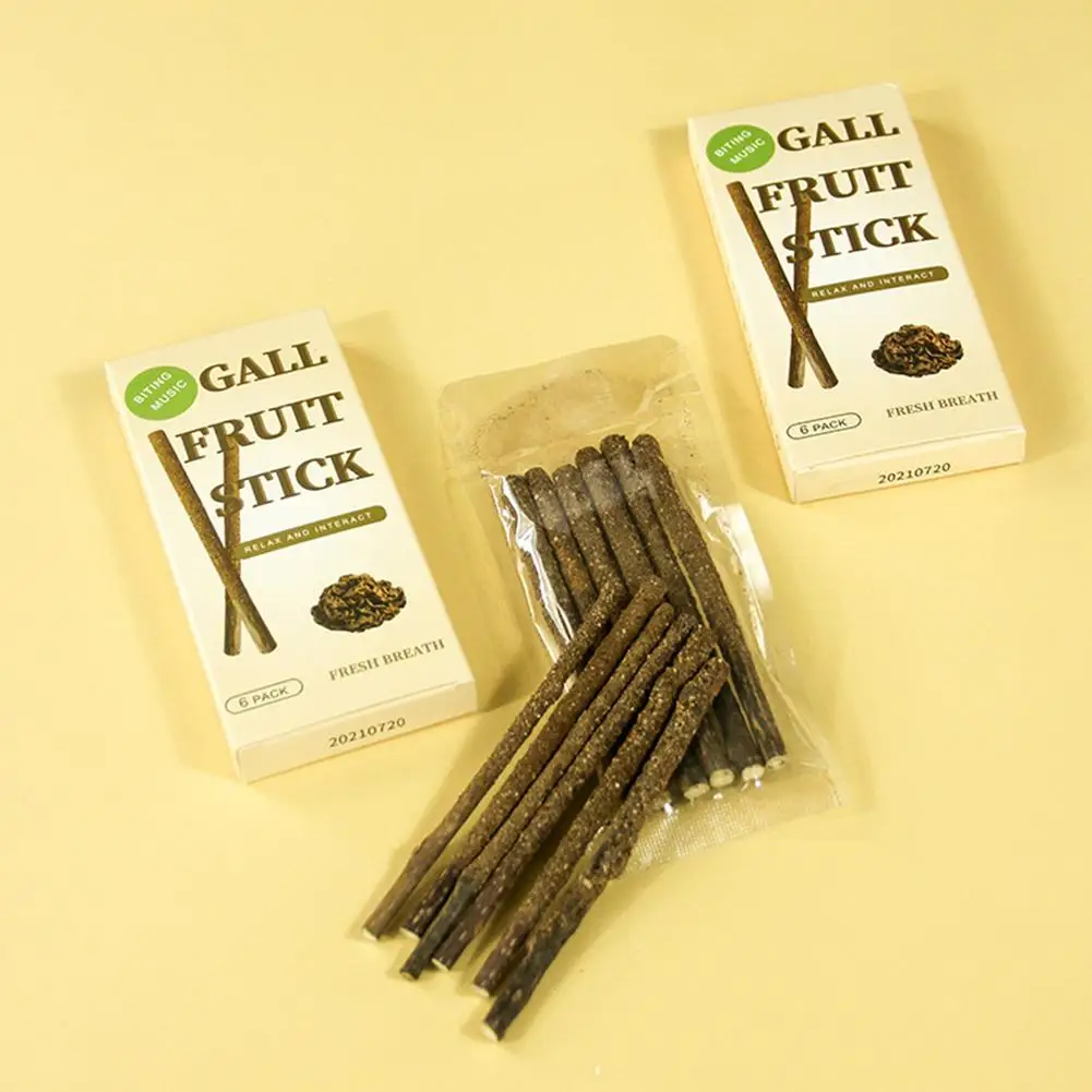 6 Sticks/box Cat Mint Stick Gall Fruit Molar Stick For Cat Teeth Cleaning Treating Pet Supply Cat Toys New 2024