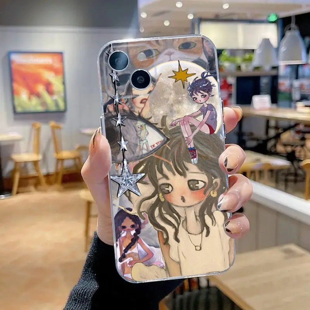 Aya Takano Japanese painter Phone Case For iPhone 15,14,13,12,11 Plus,Pro,Max,XR,XS,X,7,8 Plus,SE,Mini Transparent Silicone Soft