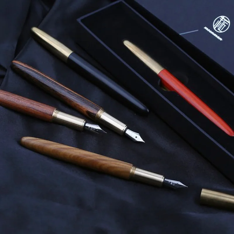 

A+ Craftsman Натуральная латунная металлическая перьевая ручка из красного дерева иридиевого тонкого пера в подарок