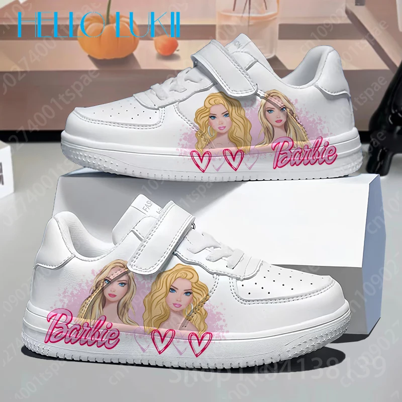 

Barbie shoes Children's girls' white sneakers Kids Sport Tennis Shoes Student Outdoor Teen Casual Board Shoes