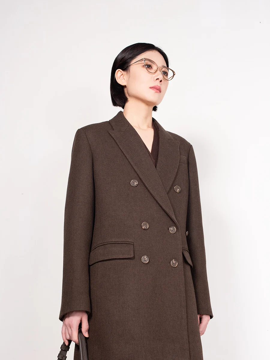 

via Women's Woolen Suit Double Breasted Busin Sle Slim Fit Coat Warmth And Elegance for Autumn And Winter Commute