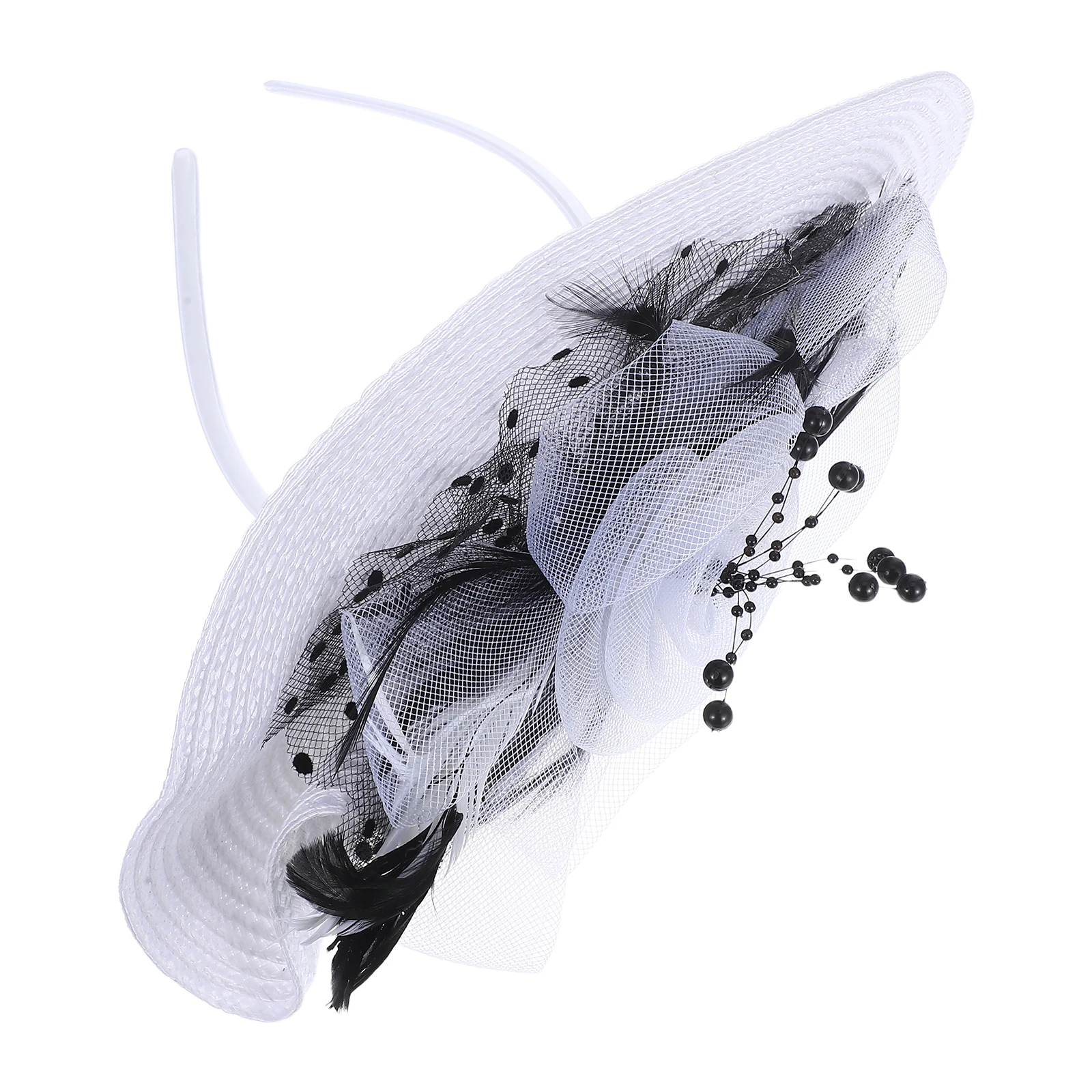 

Elegant Handmade Plume Fascinator Hat Mesh Veil Women Tea Party Bridal Wedding Headpiece Mesh Veil Women Fascinators Hat