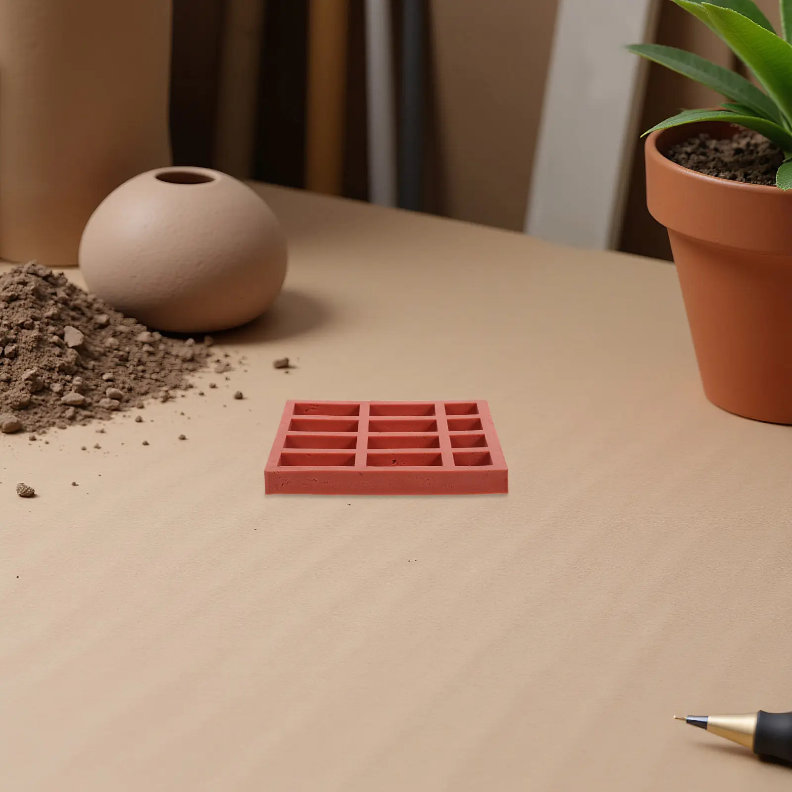 Flexible Silicone Brick Mold for Crafting Mini Red Brick Wall Cement Clay Plaster Decor Small Silicone Molds Mini Plaster Mold