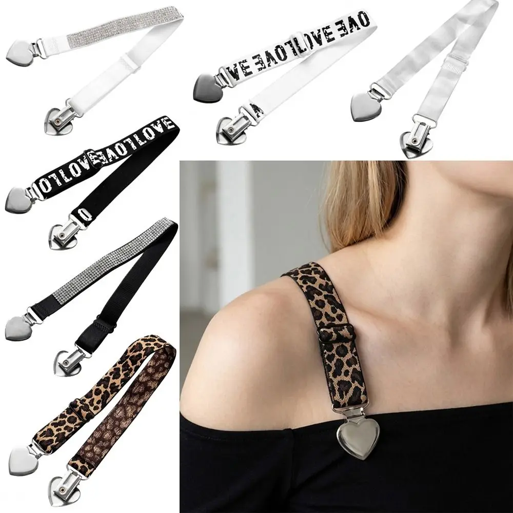 Ethnic Style Lingerie Shoulder Straps Letters Rhinestones Bra Shoulder Strap Elastic Detachable Bra Decorative Strap For Women