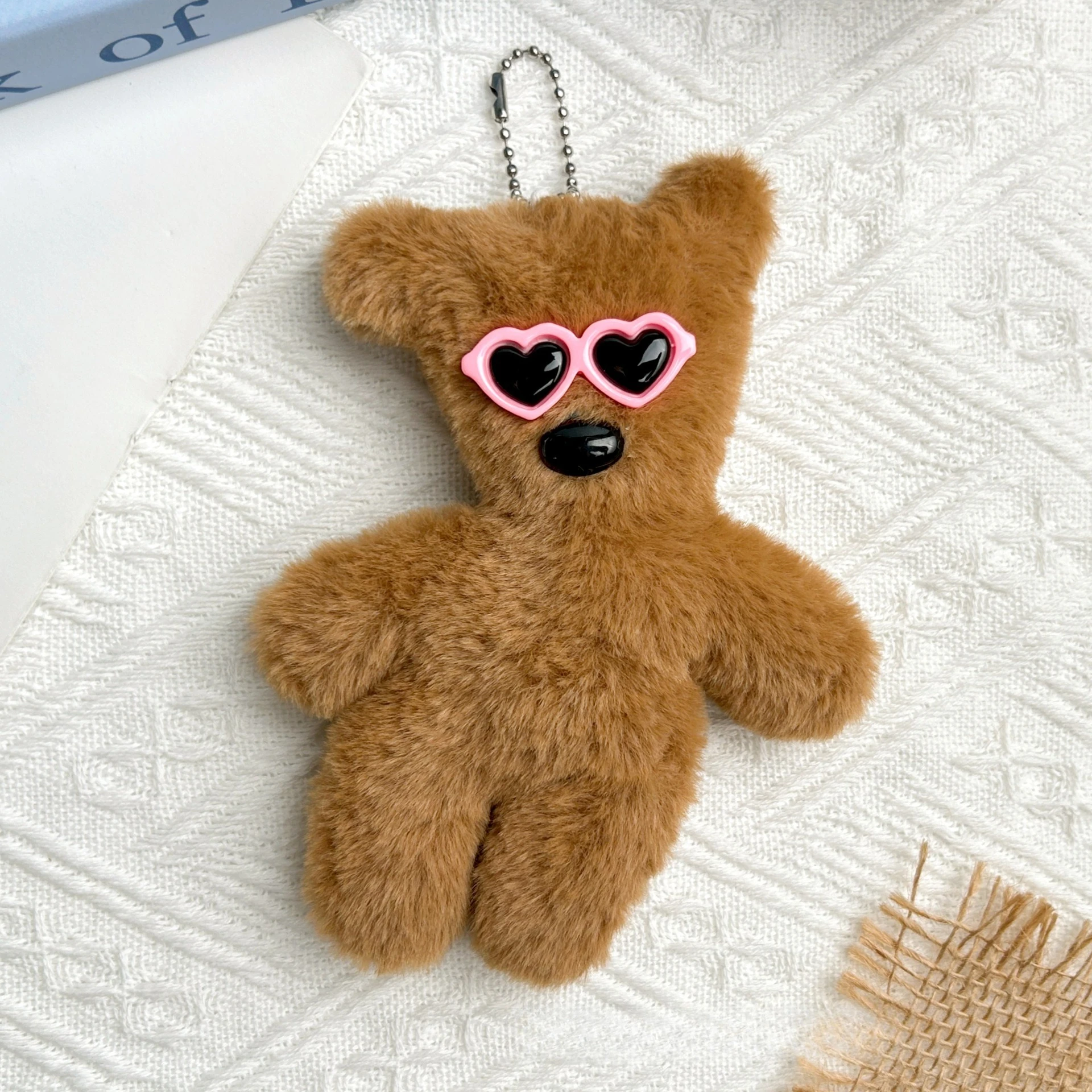 Teddy Bear Mr. Bean's Cute Plush Doll Keychain Cartoon Plush Doll Pendant DIY Decoration Backpack Bag Key Chain Accessories Gift