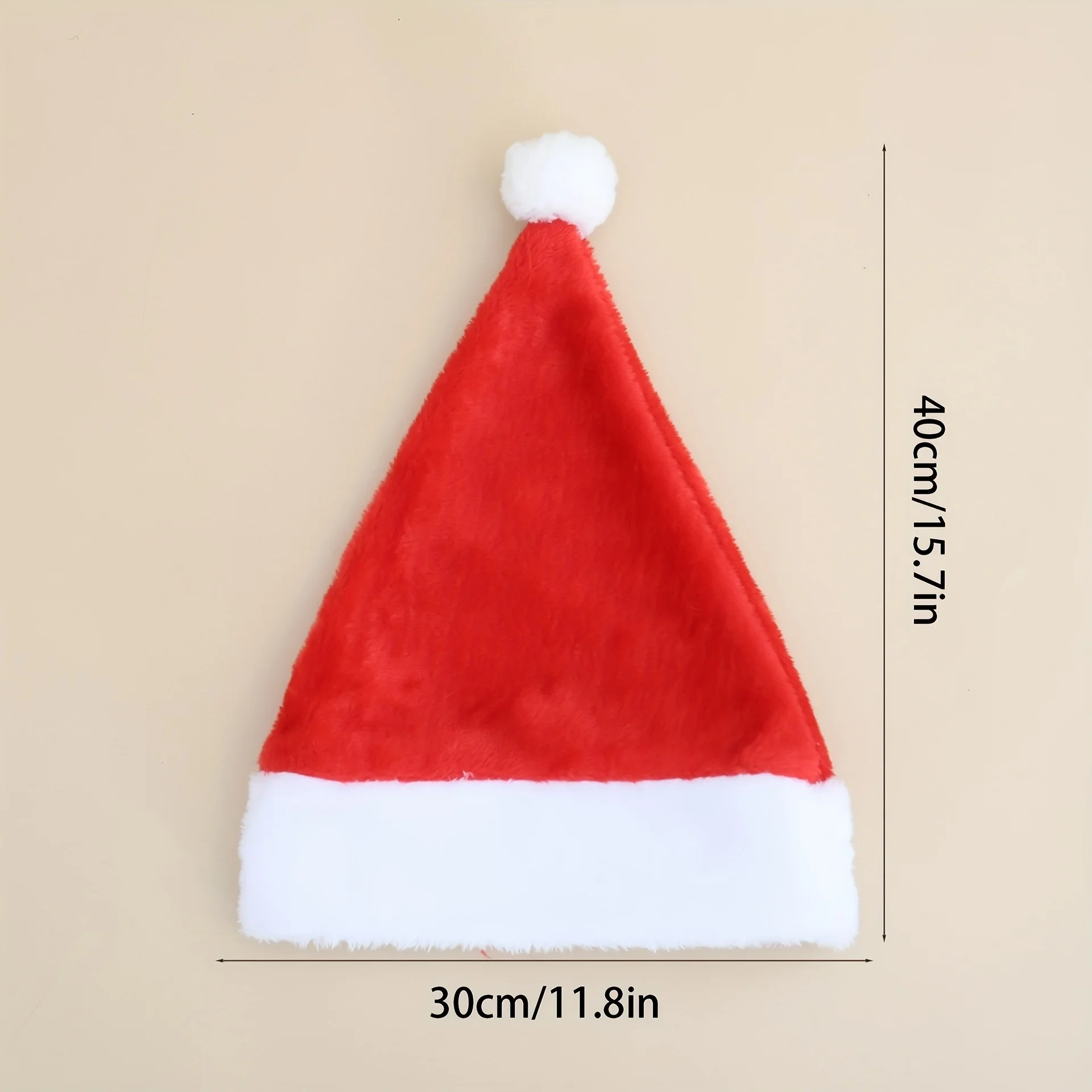 Personalized Christmas Santa Hat Custom Name Embroidery Red White Plush Xmas Cap Holiday Party Photo Prop New Year Gift - view 3