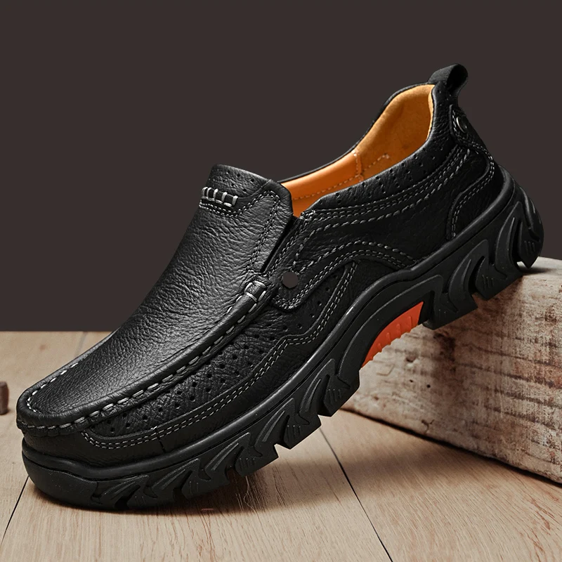 

Повседневная обувь ручной работы для мужчин, лоферы, мужские мокасины из натуральной кожи, мужские туфли на платформе большого размера, мужские туфли без шнуровки на плоской подошве