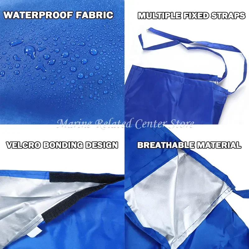 8-9Ft 9-10Ft 10-11Ft 11-12Ft 12-13Ft 420D Blue Waterproof Sail Cover Boat Cover Mainsail Anti UV Sunshade Boom Cover