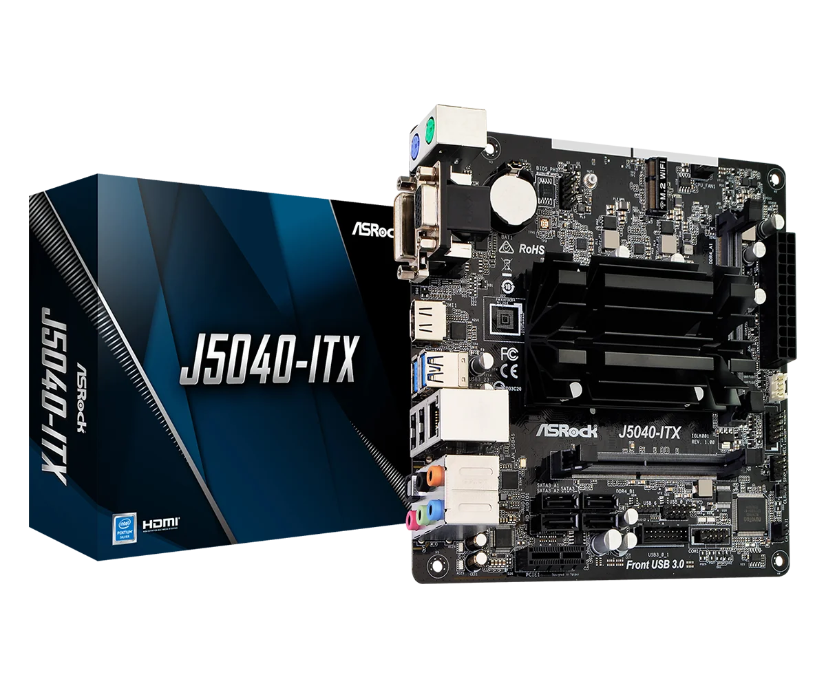 

Материнская плата ASRock J5040-ITX Mini-ITX Четырехъядерный процессор Intel Pentium Silver J5040 DDR4 SATA3 M.2 DVI-D HDMI SPDIF PS/2 НОВЫЙ