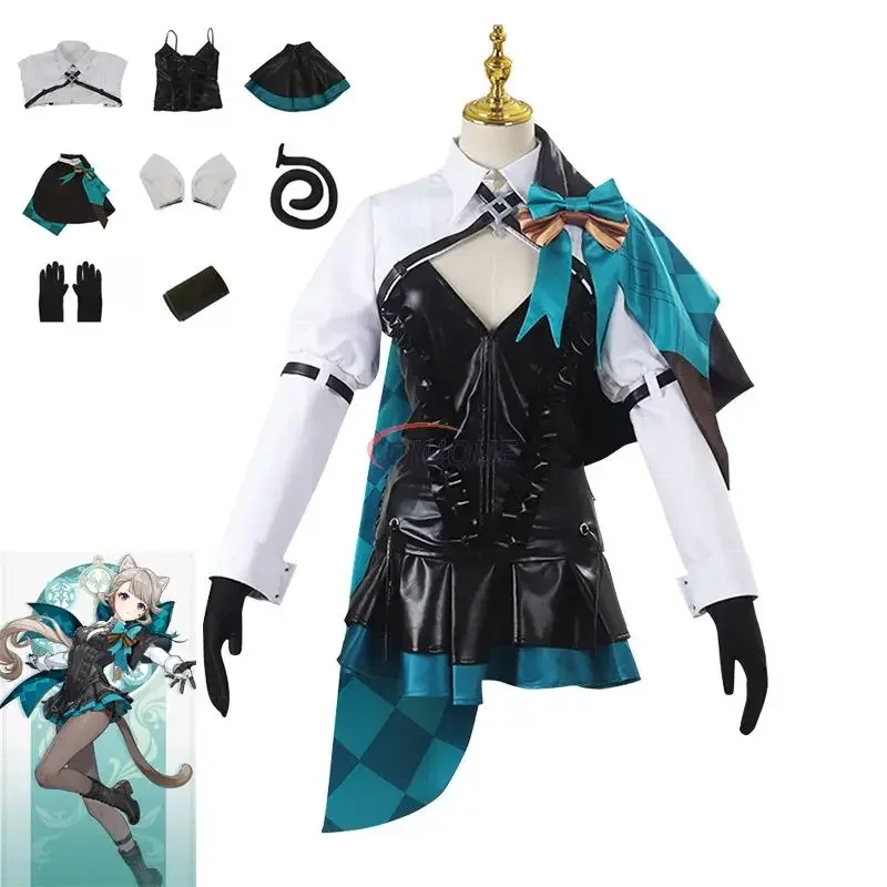 

Game Genshin Impact Fontaine Lynette Cosplay Costume Halloween Christmas Carnival Outfits For Women Comic Con Party Dress