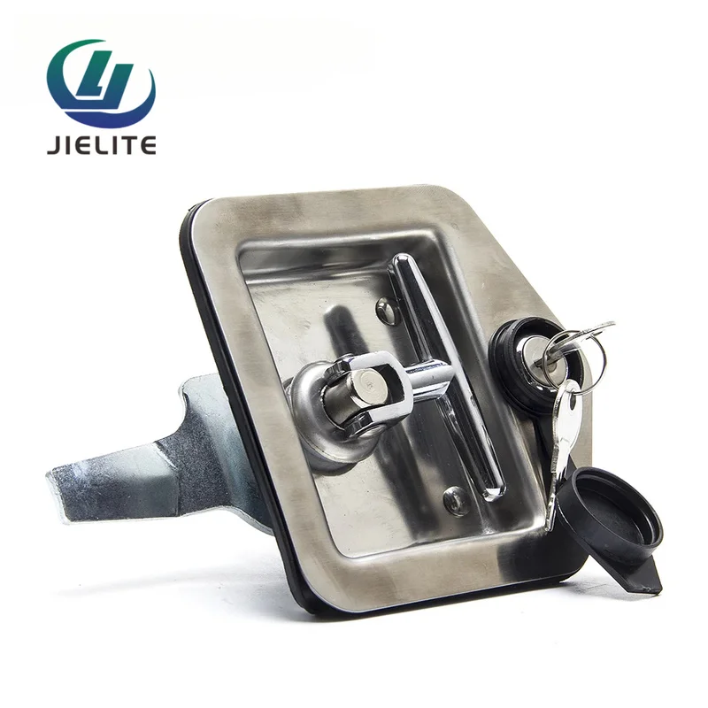 Stainless Steel Panel Lock For Trucks Recessed Lock With T Foldable Handle For Heavy Large Trailers