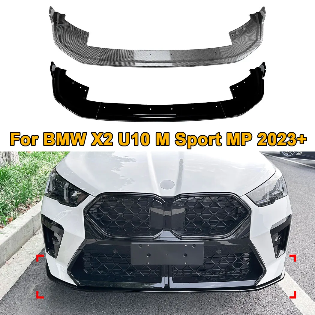 Car Three Stage Front Spoiler For BMW X2 U10 M Sport MP 2023+ Front Bumper Lip Splitter Body Guard Decoration Cover Accessories