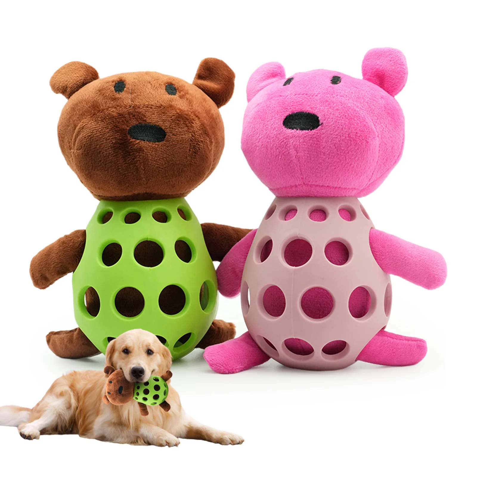 Buntes Waschbär-Plüschtier mit Geräuscheffekt für Hunde, Zahnreinigungsspielzeug, Bissresistent, Interaktives Spielzeug gegen Langeweile für Große, Kleine und Mittelgroße Hunde